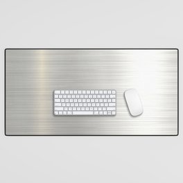 Silver Brushed Metal Stainless Steel Desk Mat