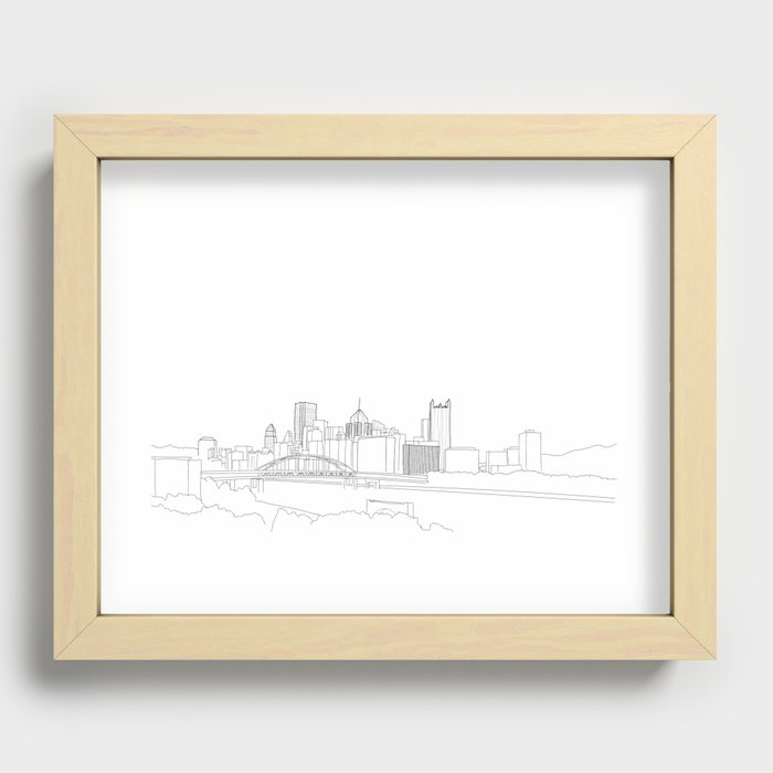 Pittsburgh Doodle Recessed Framed Print