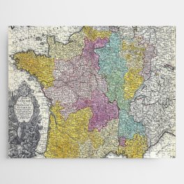 Vintage old map of france Jigsaw Puzzle