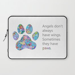 Paw Angels - Whimsical Colorful Dog Paws Art Laptop Sleeve