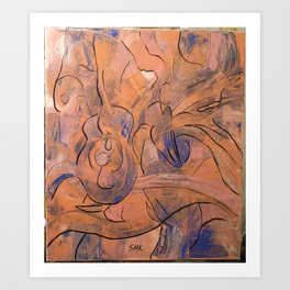 oil abstract on 60x70 cm canvas Art Print