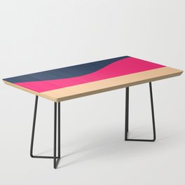Minimalistic Wave Colorful Retro Art Pattern Design Coffee Table
