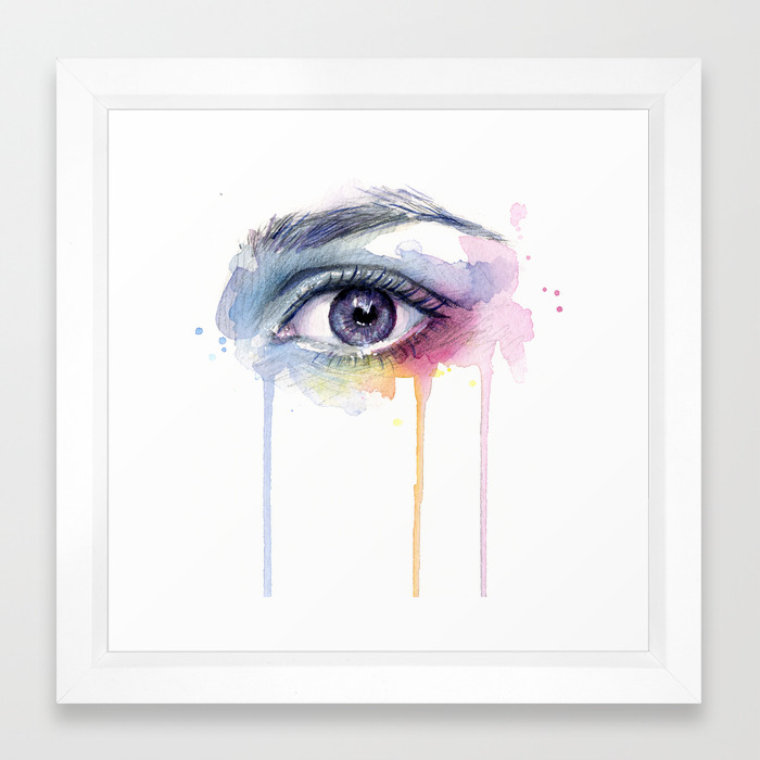 Colorful Eye Dripping Rainbow Framed Art Print By Olechka Society6
