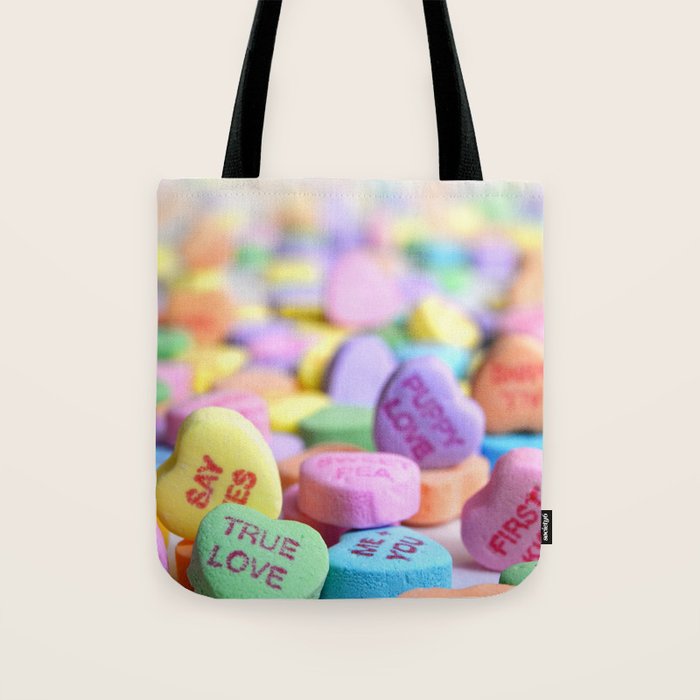 Valentine S Day Candy Hearts Tote Bag By Newburydesigns Society6