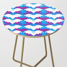 White Bats And Bows Blue Pink Side Table