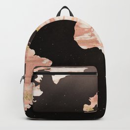 Earth Map Rose Gold Glitter Marble Space Backpack