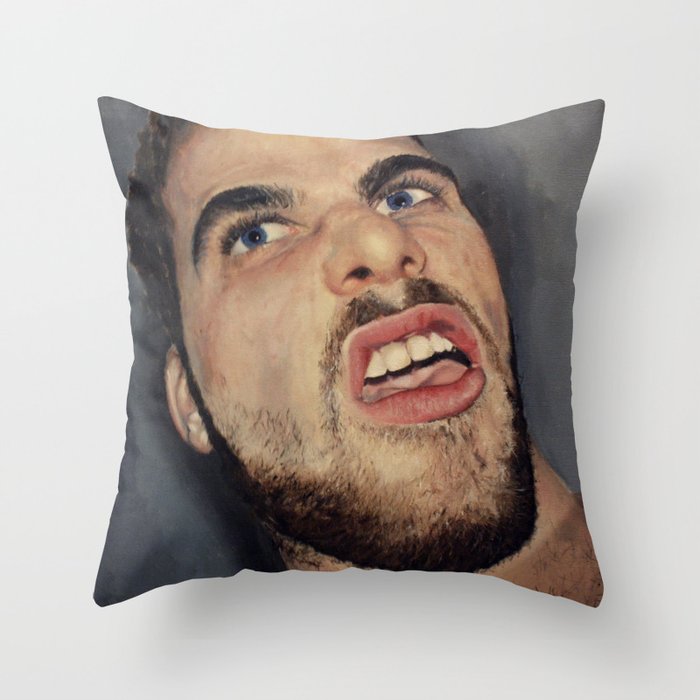 self portrait, annoyance and disgust Throw Pillow