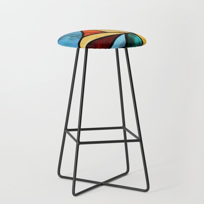 Colorful Stained Glass Bar Stool