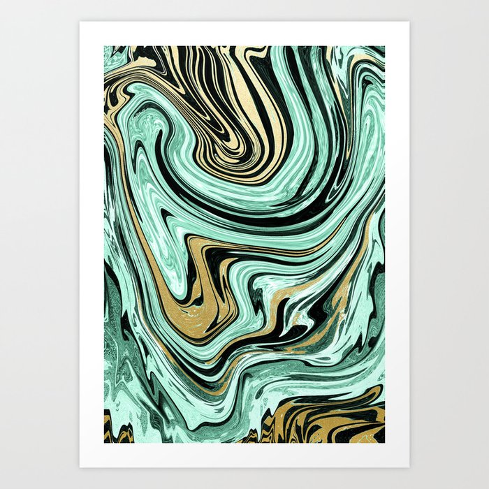 MARBELLOUS IN MINT AND GOLD Art Print