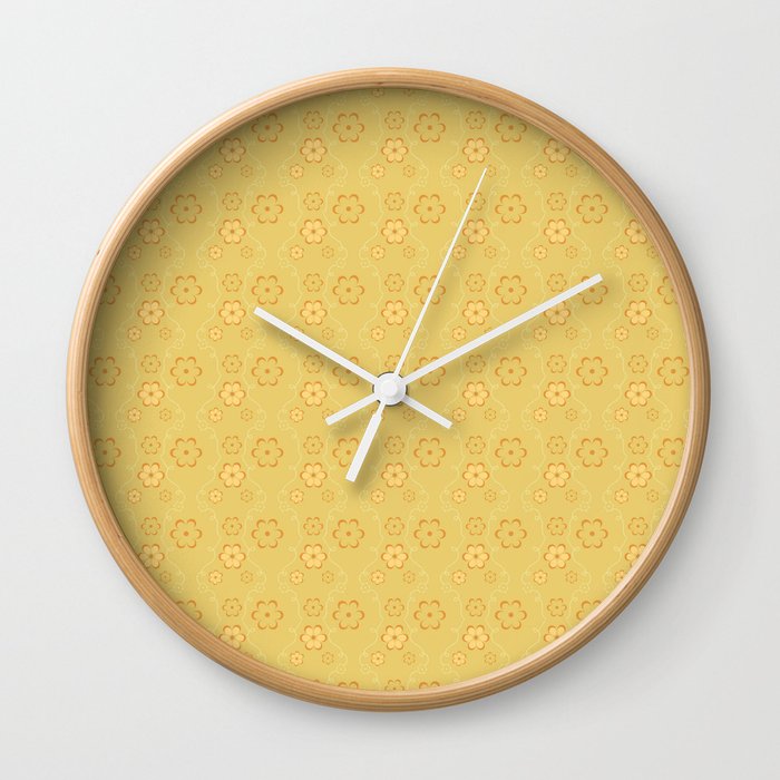 children's pattern-pantone color-solid color-yellow Wall Clock