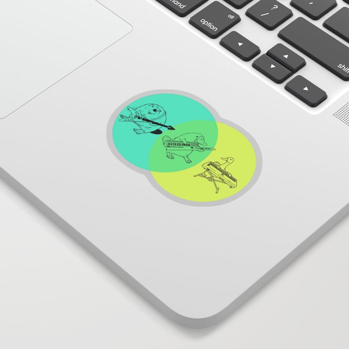 Keytar Platypus Venn Diagram Sticker by Guy Blank