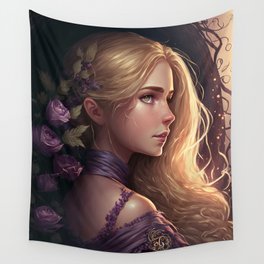 Rapunzel's Roses Wall Tapestry