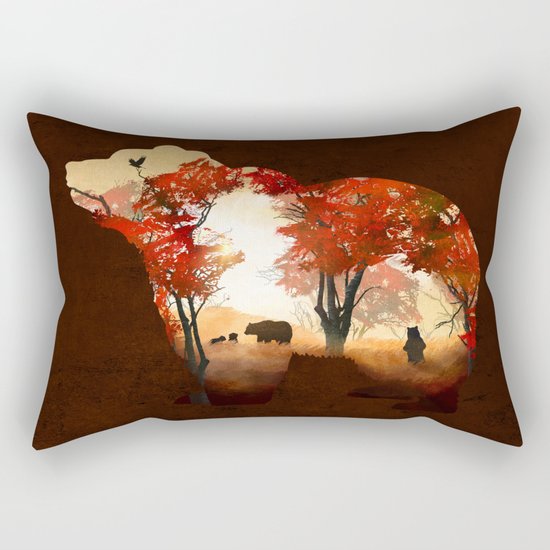 Bears in the Woods Rectangular Pillow