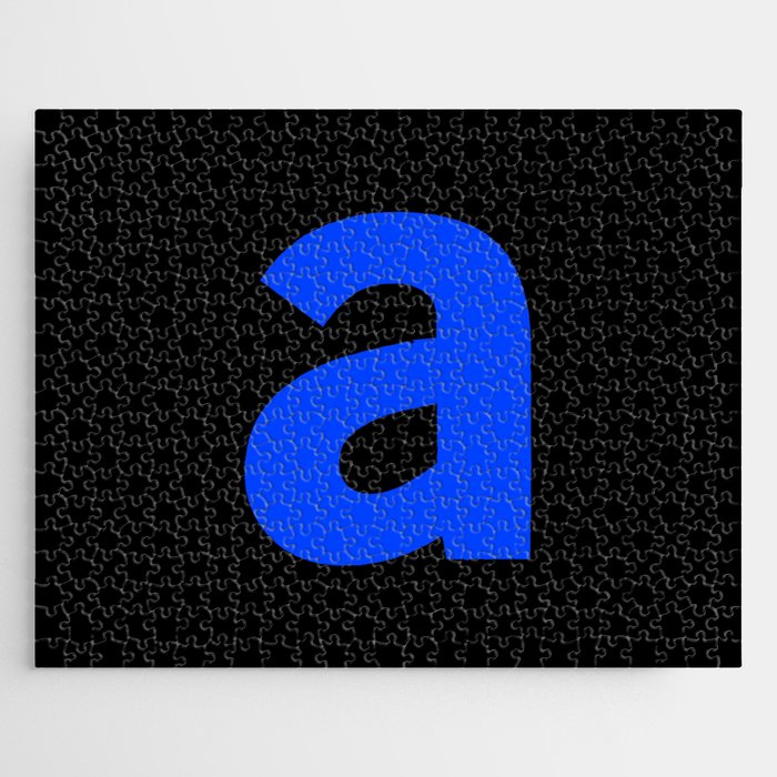 letter A (Blue & Black) Jigsaw Puzzle