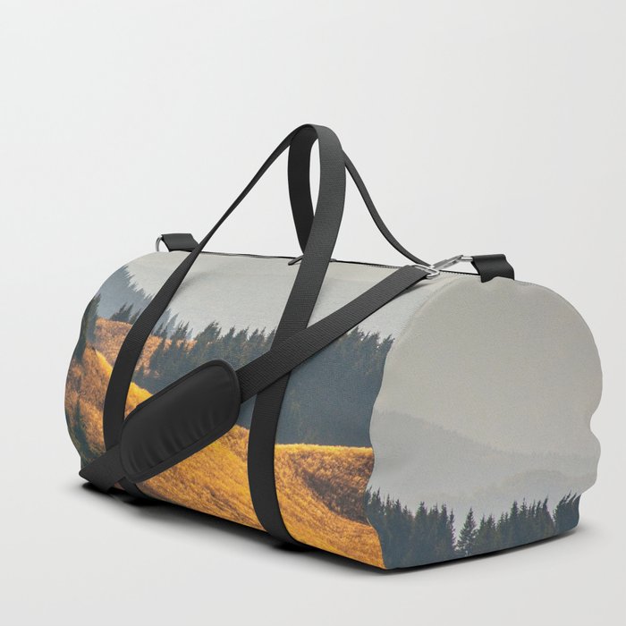 Parallax Landscape Rolling Hills Photo Nature In Morning Sunlight Duffle Bag
