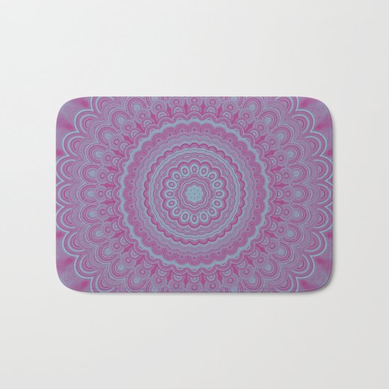 Geometric flower mandala Bath Mat