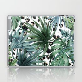 Spotted Leopard and Palm Tree  Laptop Skin