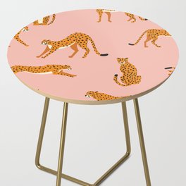 Cheetahs pattern on pink Side Table