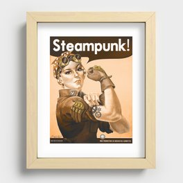 Steampunk Rosie The Riveter - "Steampunk!" Recessed Framed Print