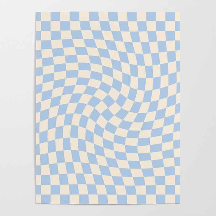 Check II - Baby Blue Twist — Checkerboard Print Poster