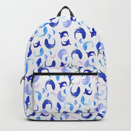 Blue pink fishes pattern Backpack