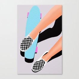 Skater girl poser- Graphic Design Art Canvas Print
