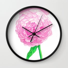 Pink Peony Wall Clock