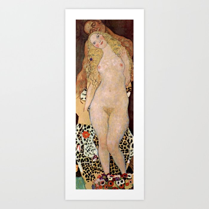 Gustav Klimt: Adam and Eve unfinished  1918 Art Print