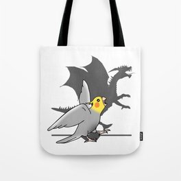 Cockatiel Dragon Shadow, birb dragon Tote Bag