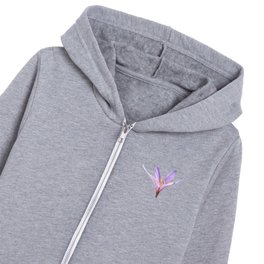 Pastel purple delicate minimalistic field crocus wildflower blossom with tiny cricket Kids Zip Hoodie