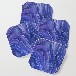 Lavender Blue Marble Abstraction Coaster