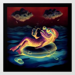 Floating above the sand  Art Print