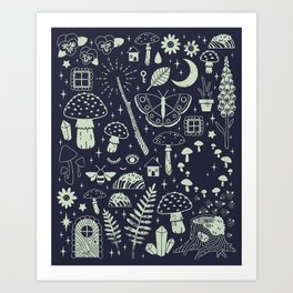 Fairy Garden: Midnight Art Print