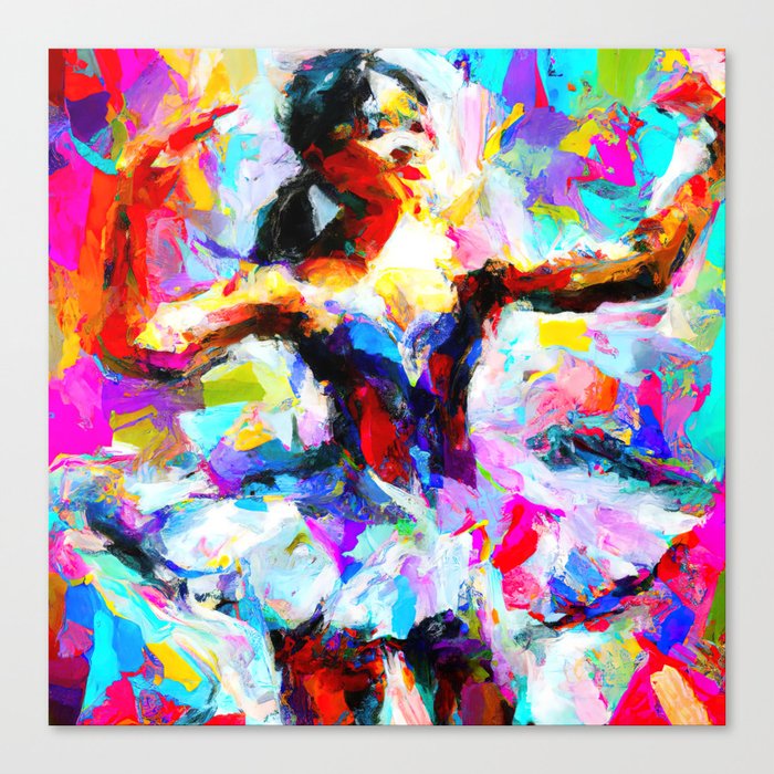 Ballerina dancing on stage Canvas Print