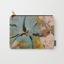 Flowers of Key Biscayne Carry-All Pouch | Tropicalflowers, Tropical, Acrylic, Blossoms, Keywest, Flower, Botanical, Painting, Flowers, Turquiose 