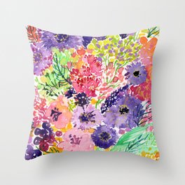 We Love You Purple Flowers Throw Pillow