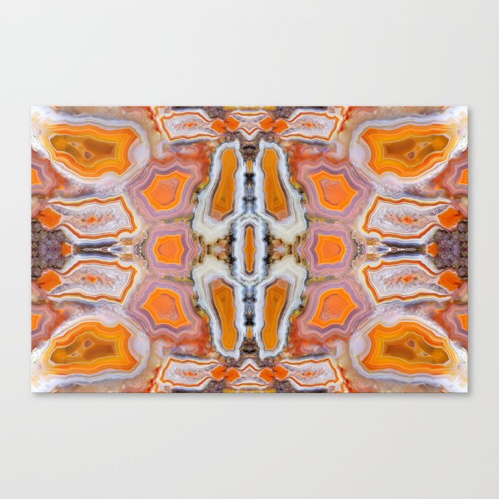 AgateMash (kaleidoscopic mosaic of gorgeous orange, white, pink and purple agate geodes) Canvas Print