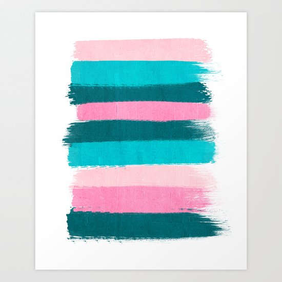 Holden - abstract painting minimal brushstrokes painterly boho modern trendy girly art Art Print