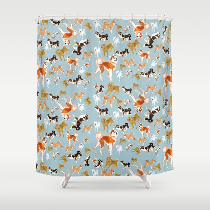 Japanese Dog Breeds Shower Curtain By Natachapink Society6 Japanese Dog Breeds Shower Curtain
