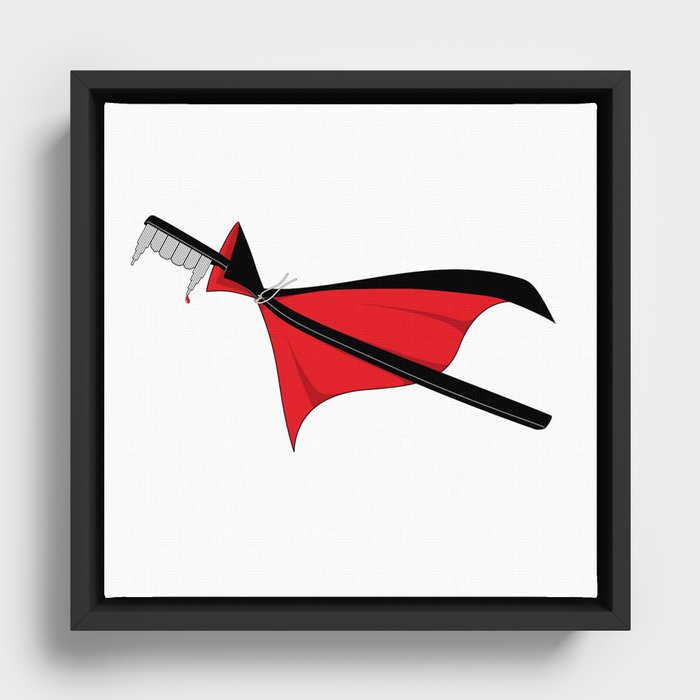Dracula Toothbrush Framed Canvas