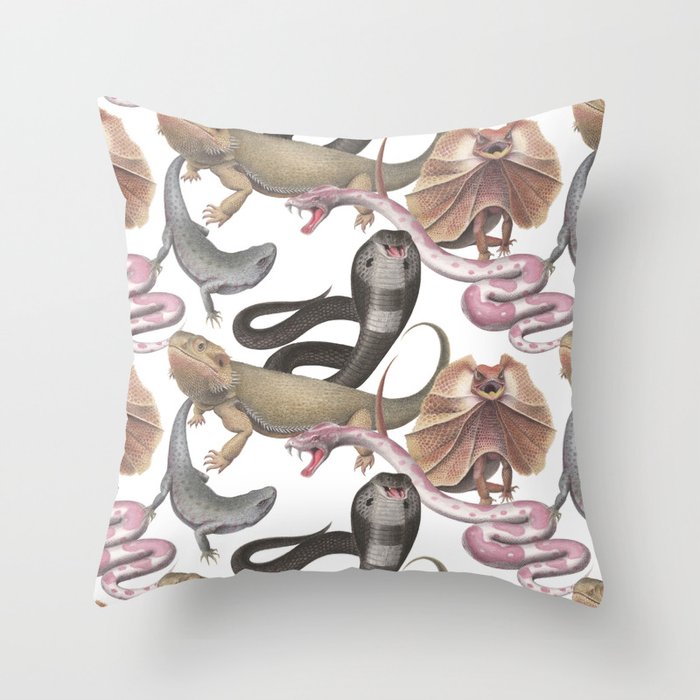 The Reptile Party Throw Pillow