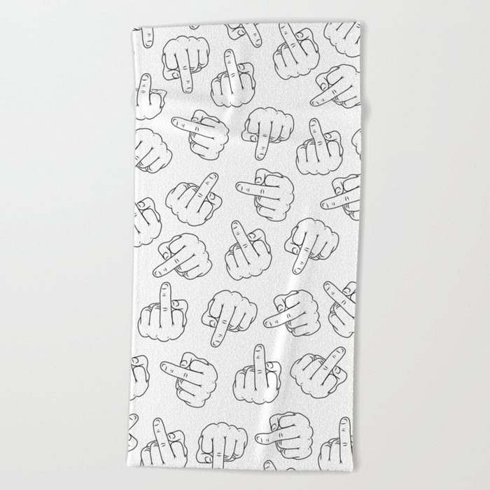 Middle Fingers Pattern 1 Beach Towel
