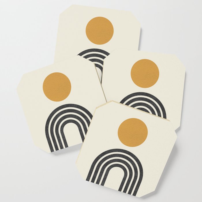 Modametric Coasters, Black - Gold - White - coasters