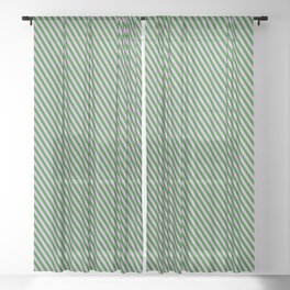 [ Thumbnail: Green and Plum Colored Striped/Lined Pattern Sheer Curtain ]