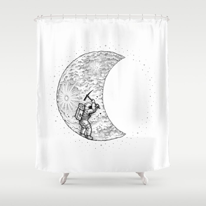 Lunar Excavation Shower Curtain