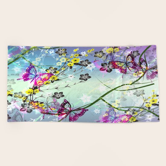 Floral Fantasy Beach Towel