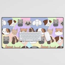 Multicolored pattern with cute, funny happy dogs. Prints, baby and pets texture for children.  Desk Mat