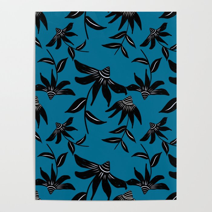 Echinacea - Blue Poster