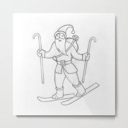 Ho Ho Ho Metal Print | Drawing, Santa, X Mas, Christmas, Winter, Pencil, Santaiscoming, Black and White 