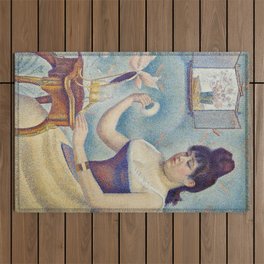 Georges Seurat - Young Woman Powdering Herself Outdoor Rug